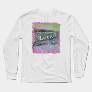 Mixed-Media Look Collage Soft Palette Grunge Love Long Sleeve T-Shirt